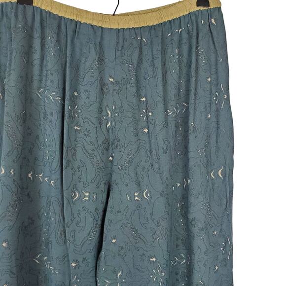 Donna Jessica Animal Print Pull On Pants Size 3 Lg Lagenlook Art to Wear USA - Picture 2 of 13